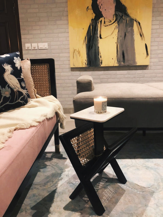 Marble Top Magzine Table