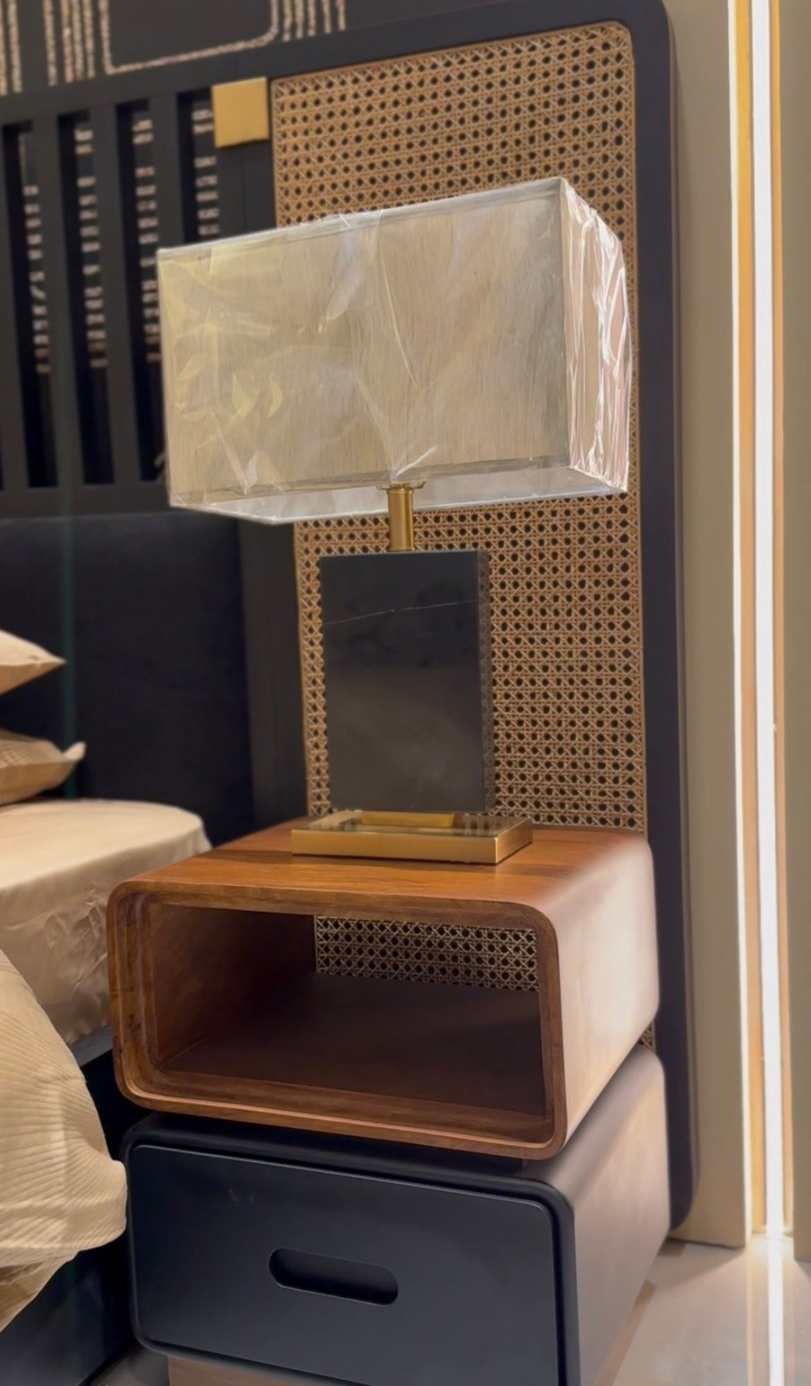 MILA CANE AND FABRIC BED