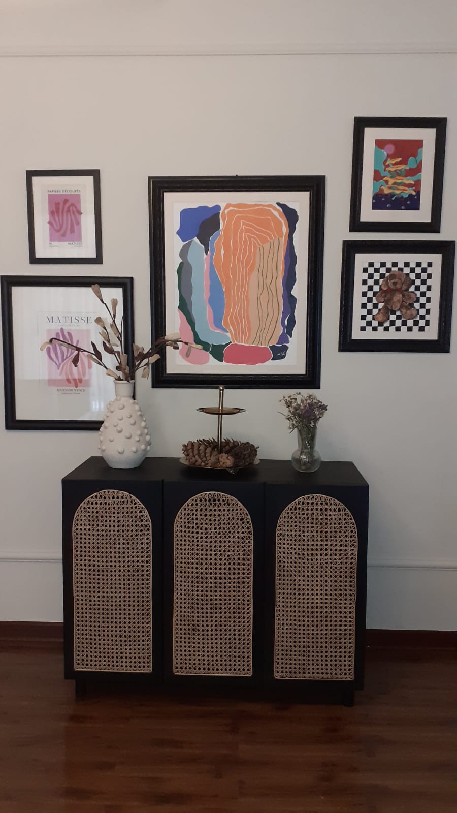 Arched Cane Cabinet 3 Door