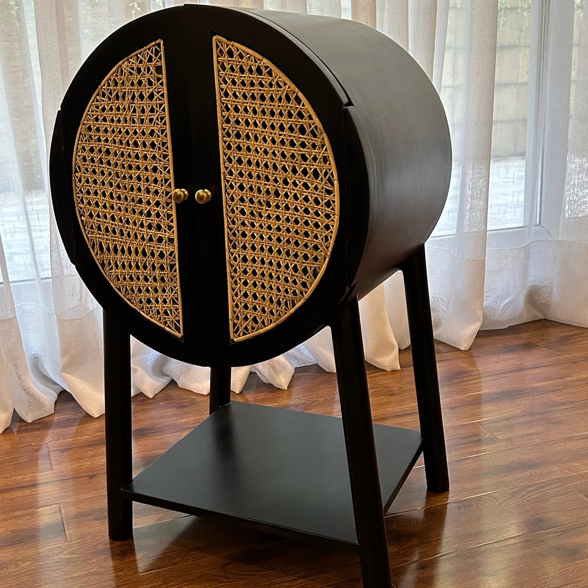 Round Cane Cabinet