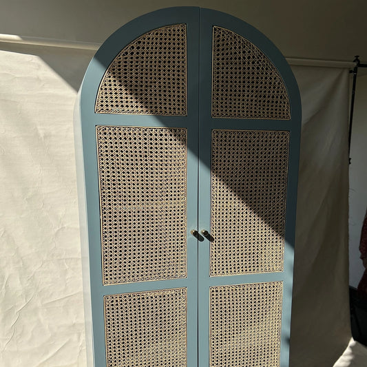 Arched Cane Cabinet