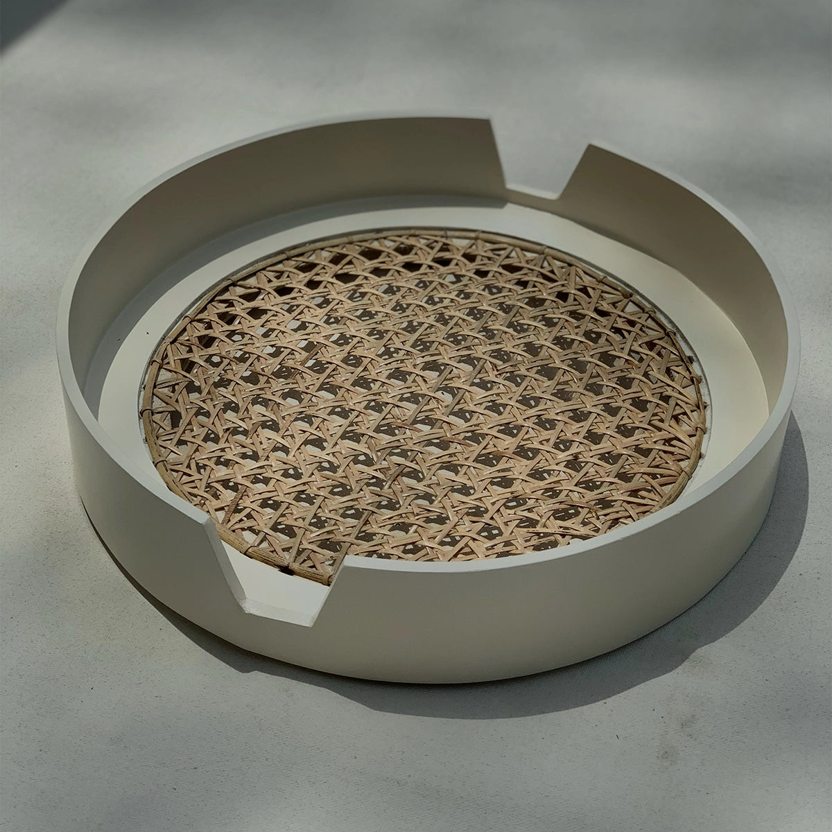 Round Cane Tray
