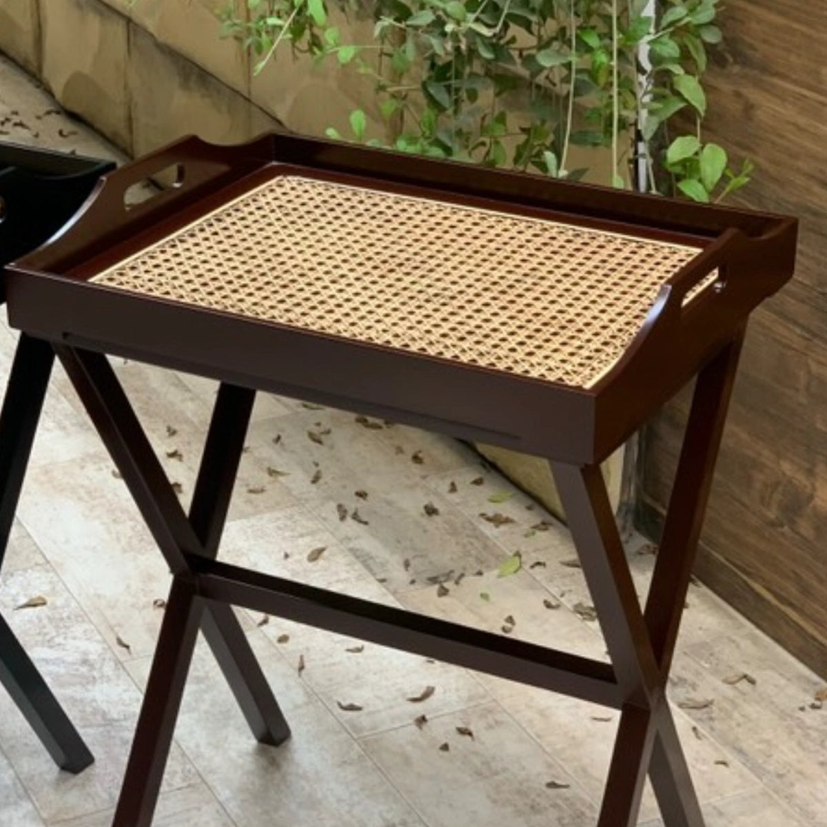 Cane Tea Tray Table