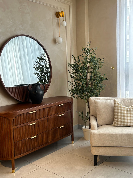 Fluted Dresser and Mirror