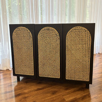 Arched Cane Cabinet 3 Door
