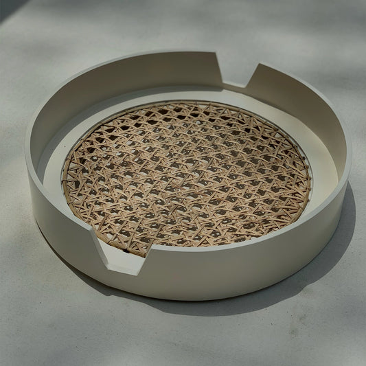 Round Cane Tray