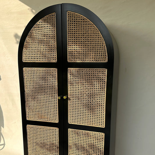 Arched Cane Cabinet
